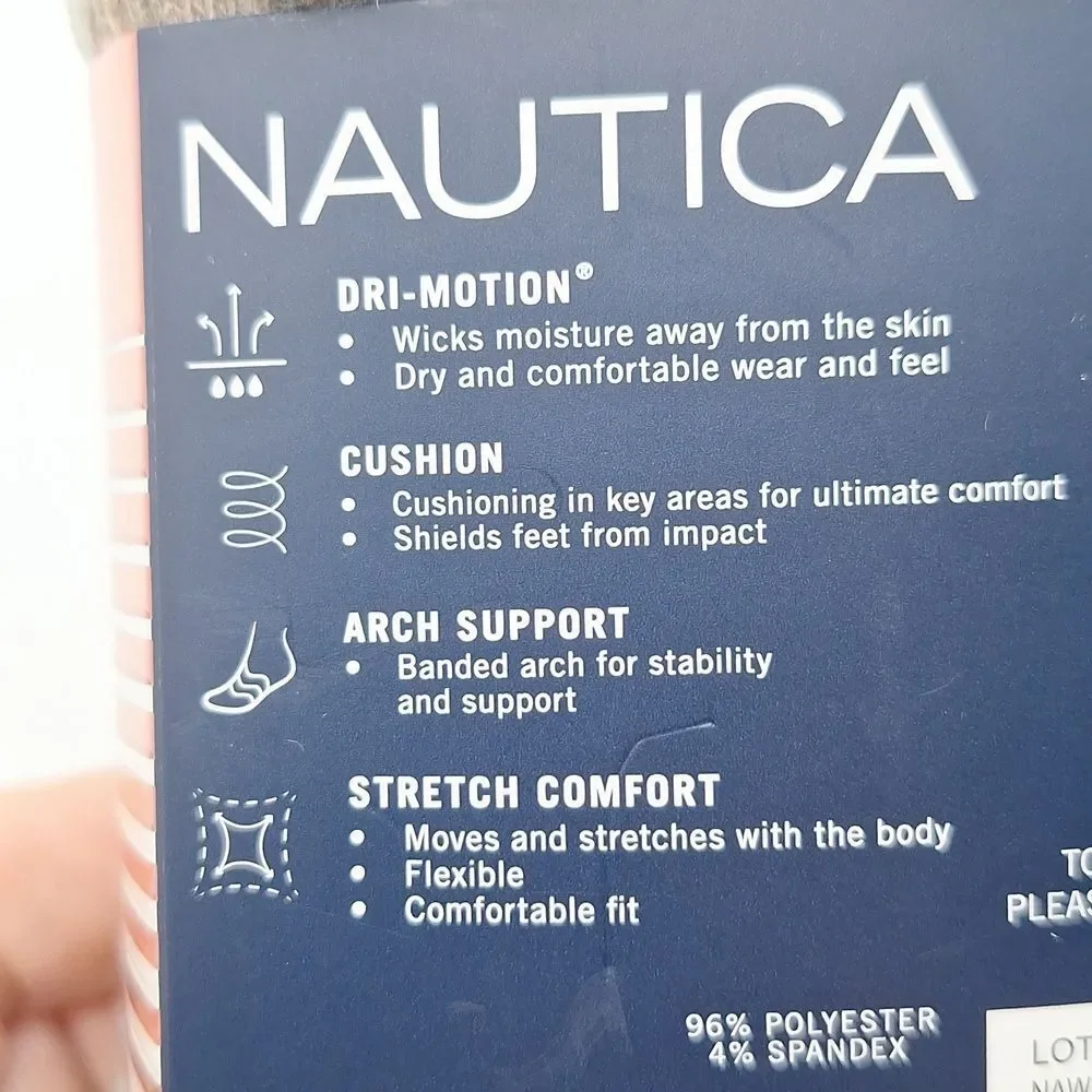 Nautica cushion low cut socks 6 pair set